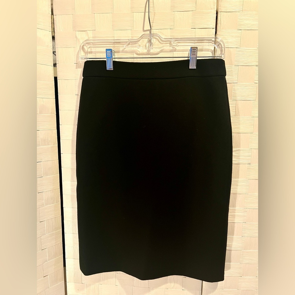 J. Crew Classic Black Fitted Pencil Skirt